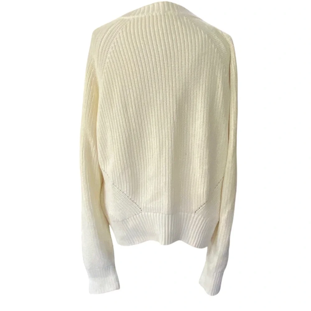 Faherty Ivory Ribbed Button Cardigan - Picture 6 of 13